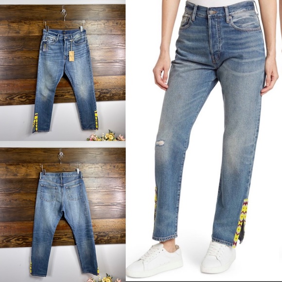 Polo Ralph Lauren The Callen High Rise Slim Jeans Beaded New
